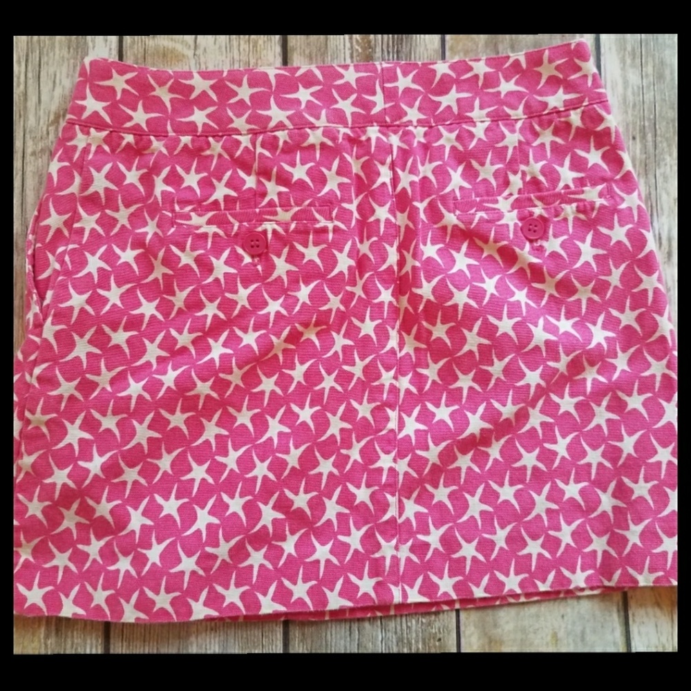 J. Crew Pink & White Starfish Cotton Skirt Size 0 🌸 - Picture 2 of 6